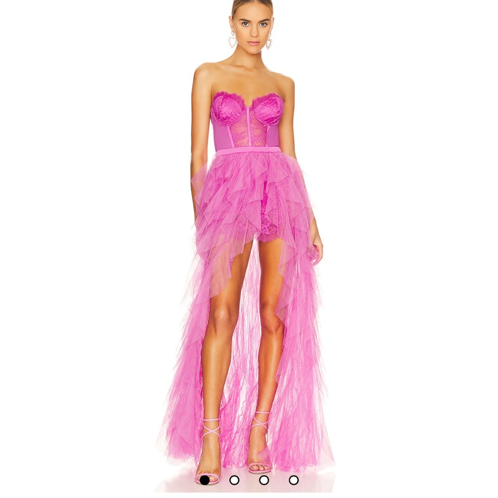 X Revolve Bustier Gown in pink by For Love and Lemons